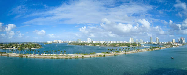 istock Panoramic view of Miami Beach skyline, Florida, United States 1487285182