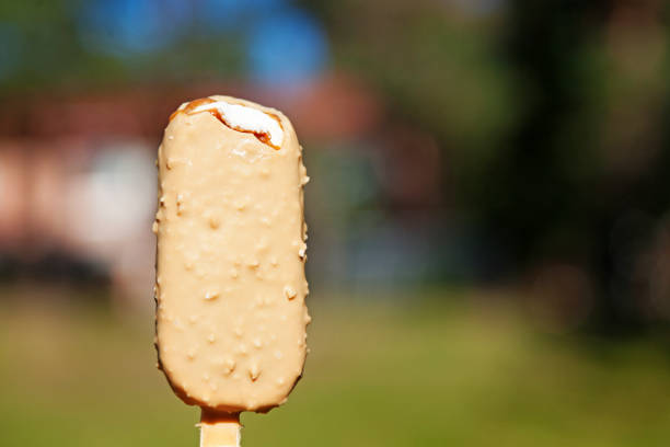 ice cream with caramel, vanilla and chocolate flavor