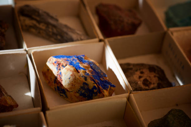 Stones and minerals for sale, view from above