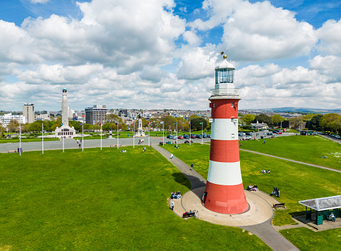 The photo shows the Amrum lighthouse in the dunes