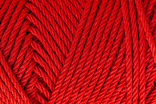 red macro rope background,Climbing rope. Colorful climbing rope.