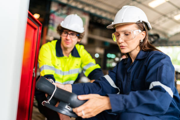 istock Professional engineer team full skill quality working to maintenance and training with industry factory worker, Warehouse workshop for factory operators and mechanical engineering team production. 1487290214