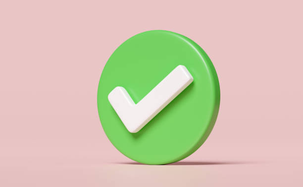istock 3d check marks, tick marks symbols icon isolated on pink background. concept 3d render illustration 1487291227