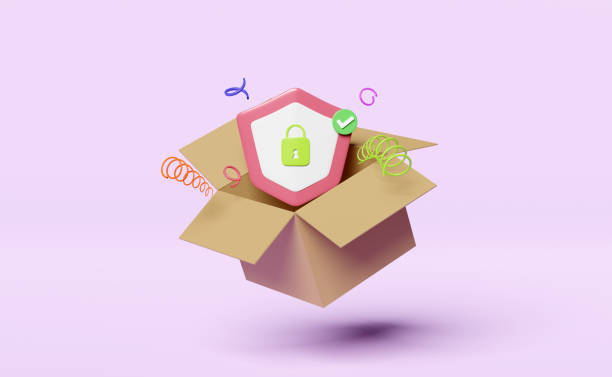 istock 3d shield with open cardboard box, check mark isolated on pink background. fast delivery, protection, product warranty concept, 3d render illustration 1487291725