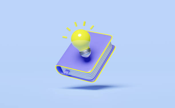 istock 3d purple textbook, close book icon with yellow light bulb isolated on blue background. idea tip education, knowledge creates ideas concept, minimal abstract, 3d render illustration 1487292028