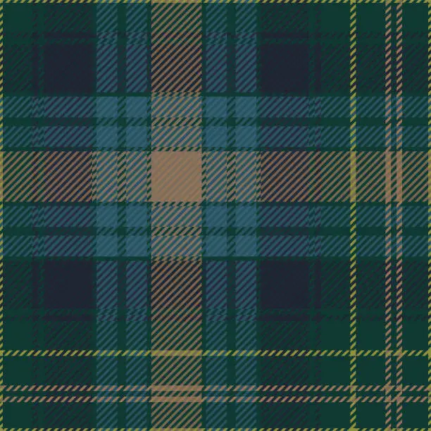 Vector illustration of Eildon Scottish Tartan Plaid Pattern Fabric Swatch