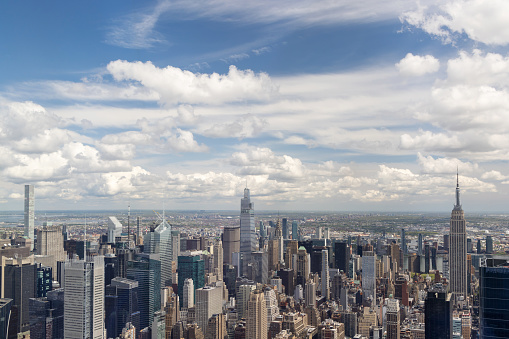 Manhattan skyline in New York, showcasing the impressive architecture and modern cityscape
