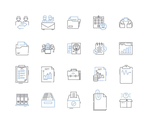Transaction process line icons collection. Payment, Authorization, Verification, Validation, Exchange, Settlement, Confirmation vector and linear illustration. Deposit,Withdrawal,Disbursement outline signs set Transaction process outline icons collection. Payment, Authorization, Verification, Validation, Exchange, Settlement, Confirmation vector and illustration concept set. Withdrawal,Disbursement linear signs and symbols surrender of exchange stock illustrations