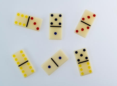Domino pieces on the table