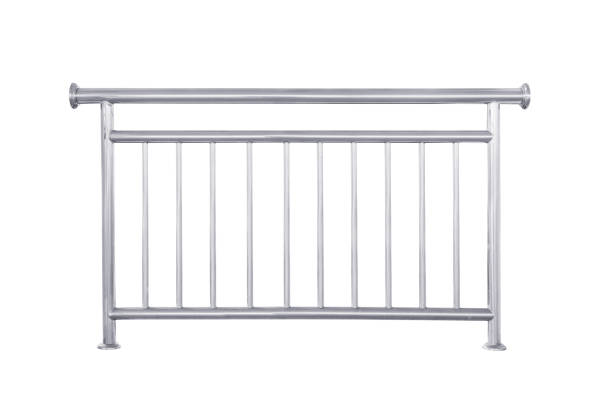 istock Stainless steel railing isolated. 1487304686