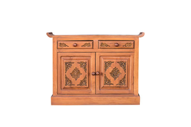 istock Wooden cabinet isolated. 1487304756