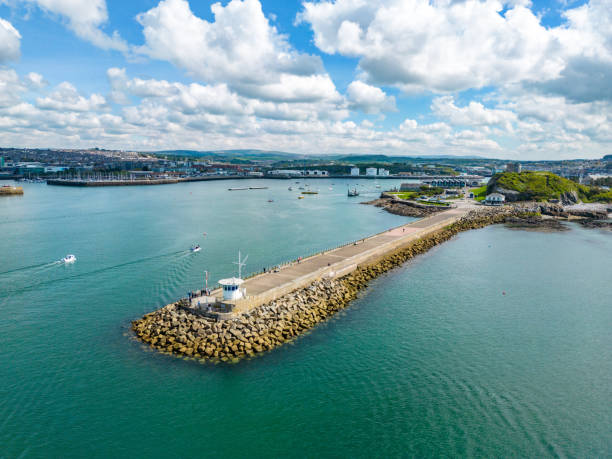 istock Aerial view of Mount Batten Break Water 1487306497