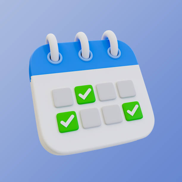istock 3d minimal time management concept. schedule organization. meeting planning. calendar with a checkmark on a date. 3d illustration. 1487312035