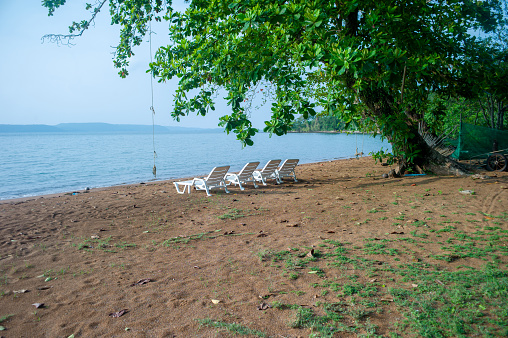 Beach chair on the beach in Thailand