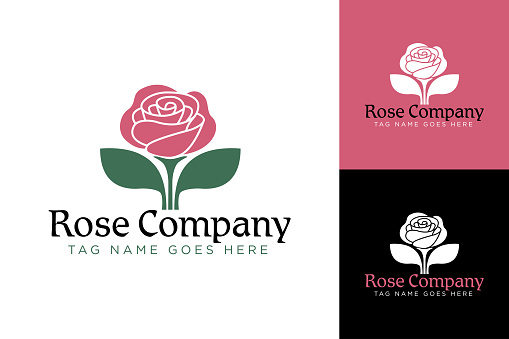 Elegant Vector Illustration of a Rose Flower for Business Brand Symbol Icon Template