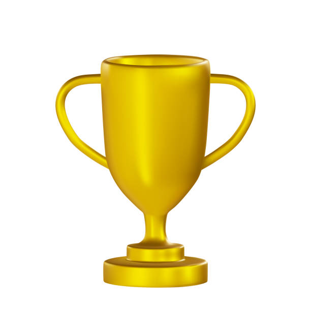 istock Render of the golden cup icon for the award. Vector 3d illustration 1487313817