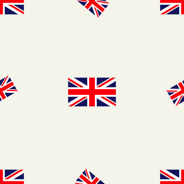 ilustraciones, imágenes clip art, dibujos animados e iconos de stock de patrón sin costuras con bandera británica, bandera de la unión o union jack, vector - día de accesión al trono