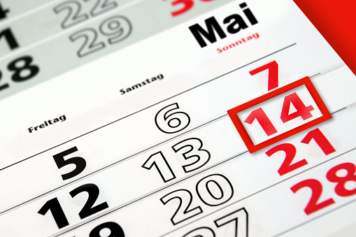 German calendar 2023 May 14  Sunday