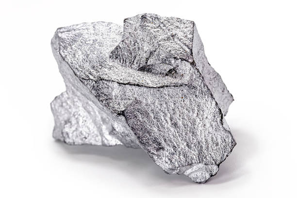 istock Platinum nugget on white isolated background, valuable stone, white gold , macro photography 1487319310
