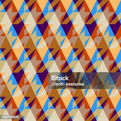 istock Argyle seamless vector pattern background. Pattern of a rhombuses. 1487319610