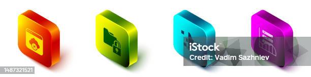 Set Isometric Failed Access Cloud Storage Folder And Lock Filter ...