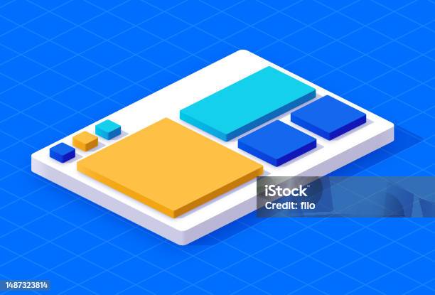 Computer Software Isometric Window Layout Design Stock Illustration ...