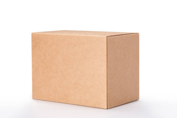 istock Brown blank paper box isolated on white background, clipping path 1487324661