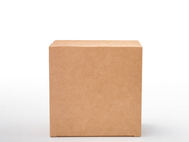 istock Brown blank paper box isolated on white background, clipping path 1487324697