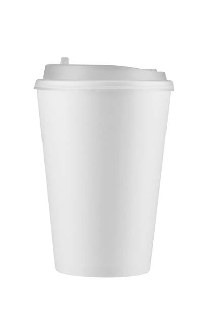 istock White disposable coffee cup isolated on white background with clipping path. Real photo. Paper. 1487325537