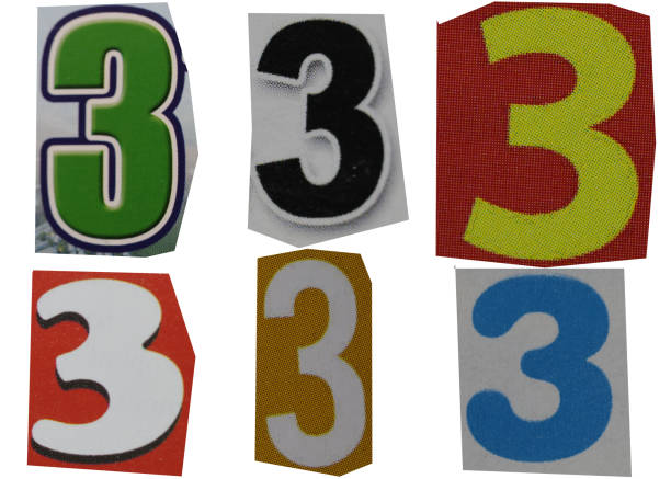 istock Number 3 magazine cut out font, ransom letter, isolated collage elements for text alphabet, ransom note 1487328947