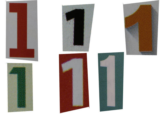 istock Number 1 magazine cut out font, ransom letter, isolated collage elements for text alphabet, ransom note 1487328949