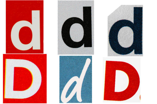 istock Letter d magazine cut out font, ransom letter, isolated collage elements for text alphabet, ransom note 1487328986