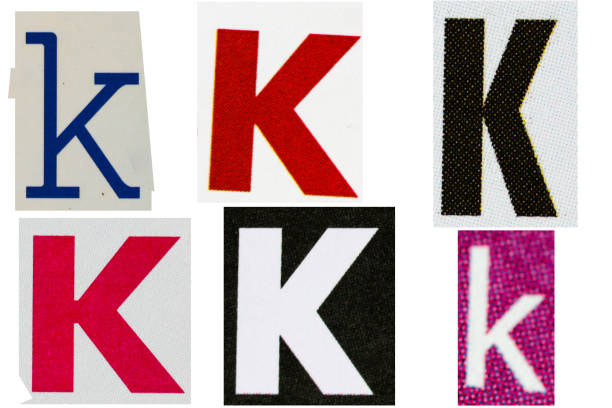 istock Letter k magazine cut out font, ransom letter, isolated collage elements for text alphabet, ransom note 1487329031