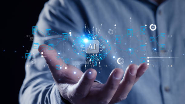 istock Businessman show virtual graphic Global Internet connect with AI technology AI 1487333172