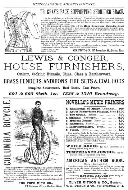 Victorian Advertisements for Various Items and Services - 19th Century A page of Victorian era advertisements for various merchandise and services. Vintage etching circa 19th century. penny farthing bicycle stock illustrations