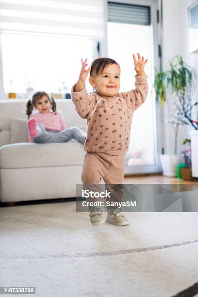 She Is Walking Stock Photo - Download Image Now - 12-23 Months, A Helping Hand, Adult