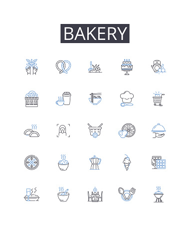 Bakery outline icons collection. Enlightenment, Unity, Transformation, Ascension, Metaphysics, Divinity, Oneness vector and illustration concept set. Spirituality,Infinity linear signs and symbols