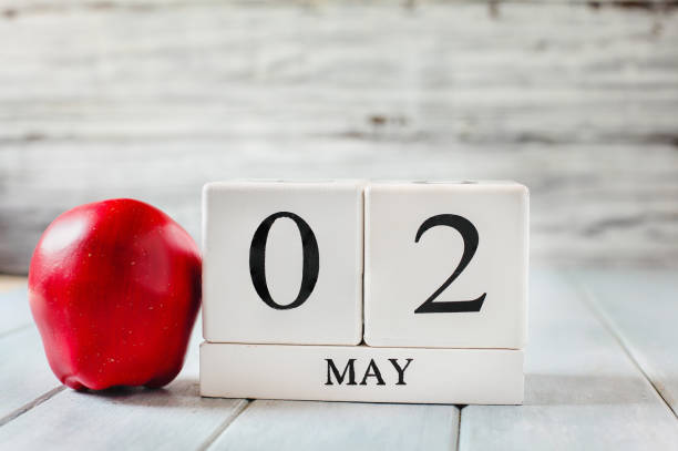istock May 2nd Calendar Blocks with Apple for National Teacher Appreciation Day 1487341327
