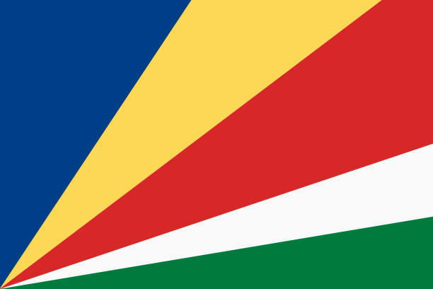 ilustrações de stock, clip art, desenhos animados e ícones de seychelles flag background illustration blue yellow red white green diagonal - flag of seychelles