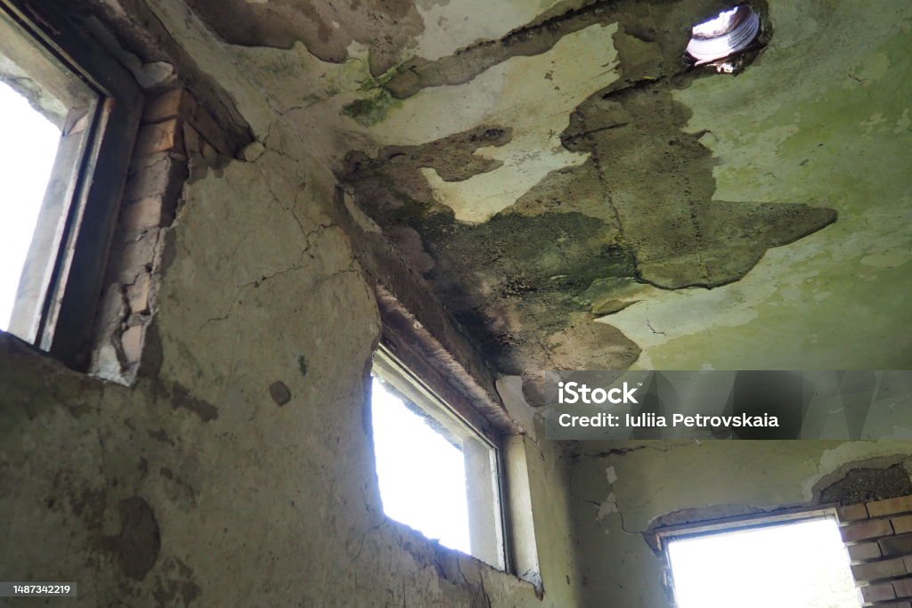 Desolate Interior Abandoned Building Interior A Shabby Desolate Room With Empty Broken ...
