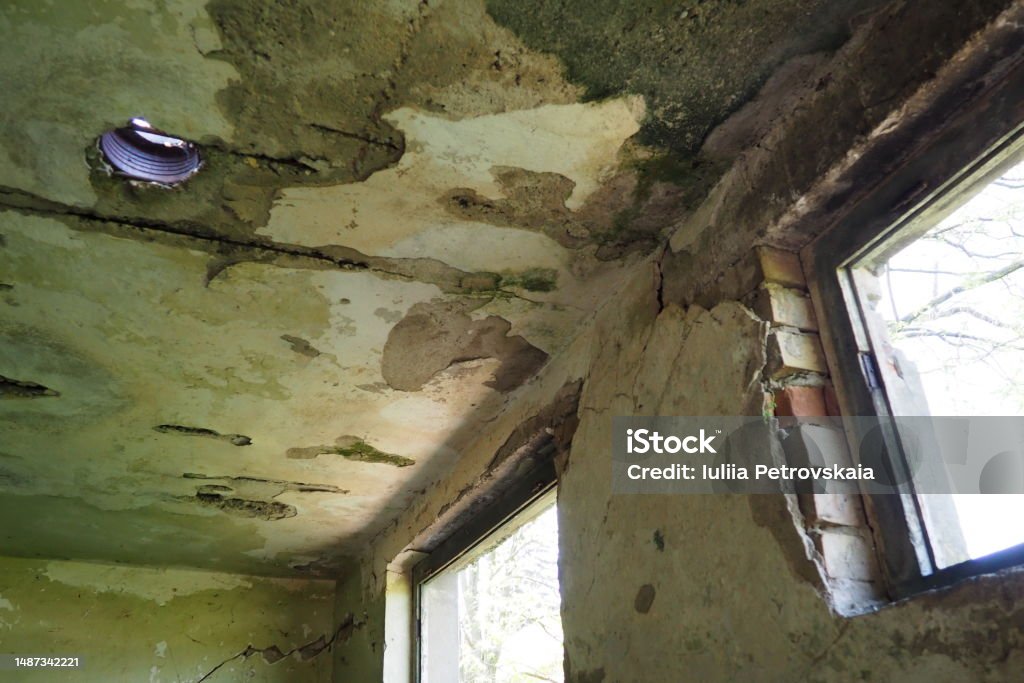 Desolate Interior Abandoned Building Interior A Shabby Desolate Room With Empty Broken ...