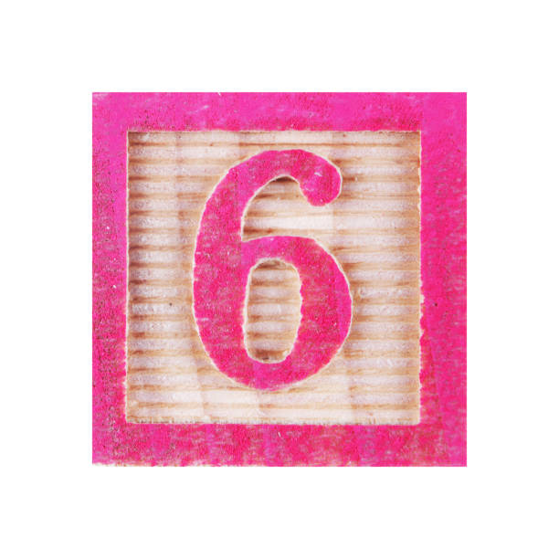 istock Number 6 six childs wood block on white with clipping path 1487342902