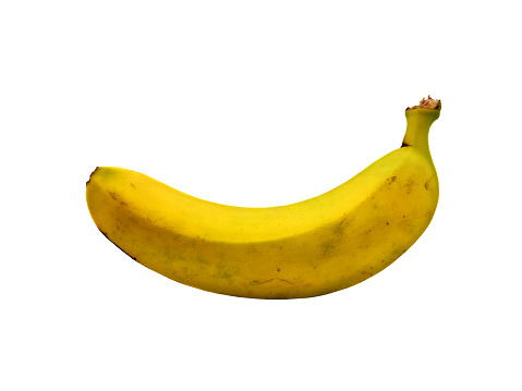 Single Yellow Banana Photo on White Background
