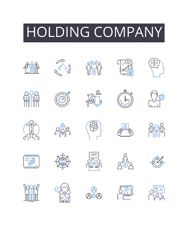Holding company outline icons collection. Recycling, Pollution, Restoration, Sustainability, Conservation, Hazardous, Contamination vector and illustration concept set. Reclamation,Eco-friendly linear signs and symbols