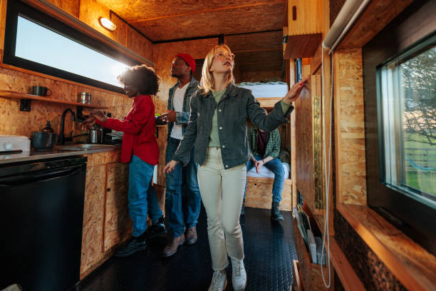 istock Friends in cabin. 1487351796