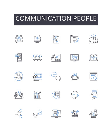 Communication people outline icons collection. Alterations, Sewing, Bespoke, Measurements, Fabric, Fitting, Stitching vector and illustration concept set. Pattern,Drape linear signs and symbols
