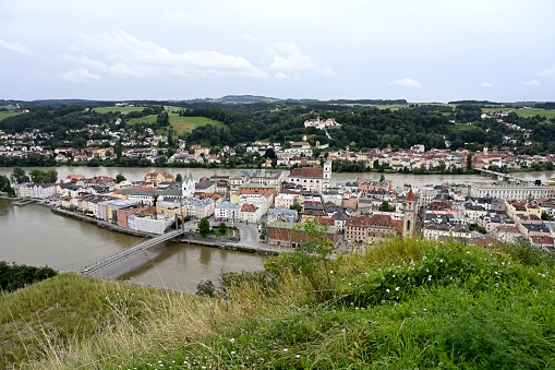 A panoramic shot of landscape of Moselle river close to Traben Trarbach, Moselle, Germany
