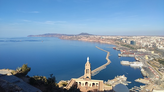 Beautiful panorama of Oran. Picture taken from the fort of Santa Cruz, Oran, Algeria.