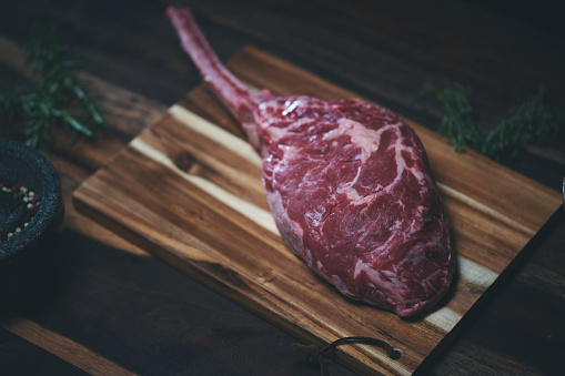 Raw Tomahawk Steak for Barbecue
