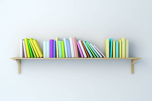 istock Bookshelf on the wall with multiple colorful books 148735912